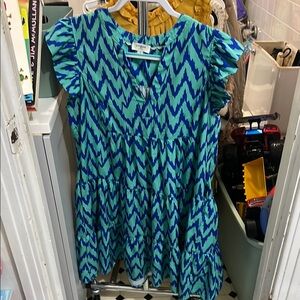 Blue and Green Zigzag Dress